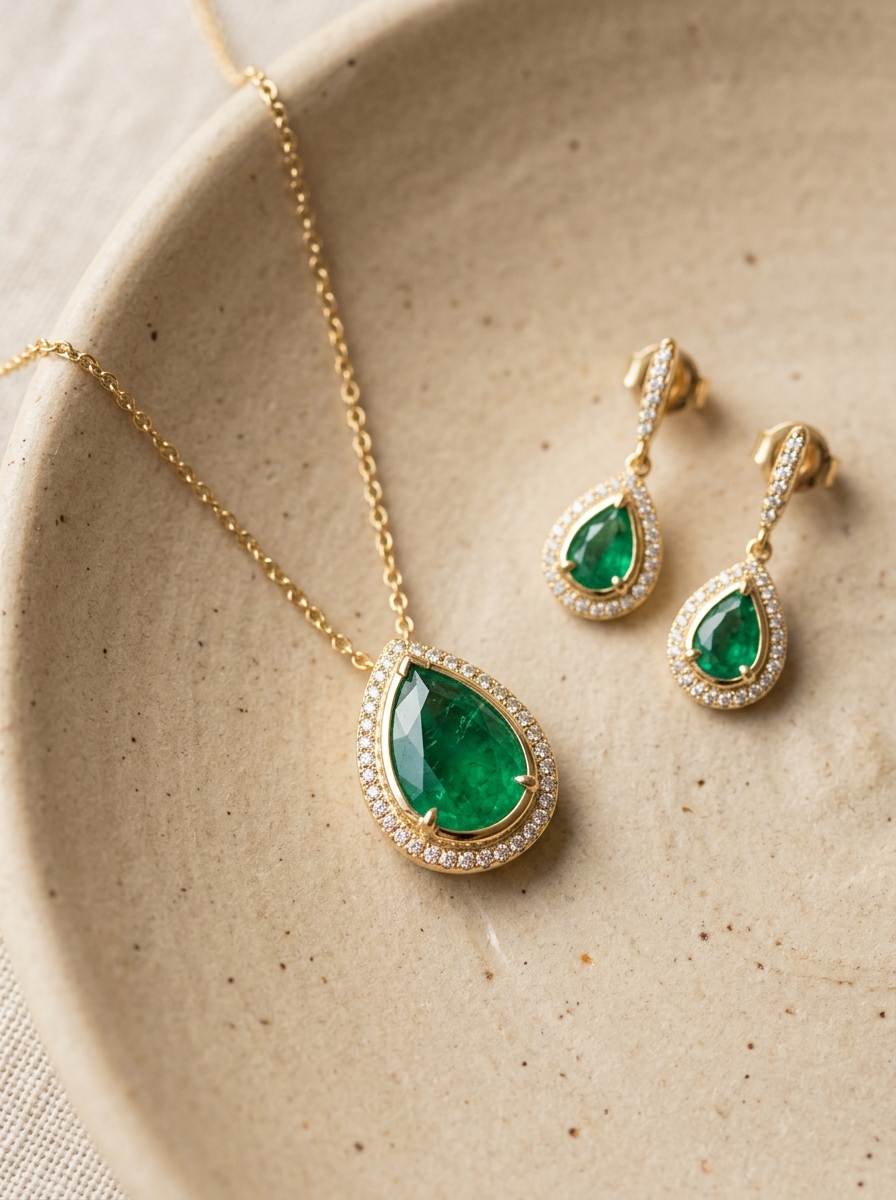 Contemporary Pendant Set - Handcrafted Aarna Jewellery